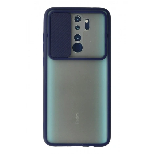 Durukar®   Redmi Note 8 Pro Kılıf Palm Buzlu Kamera Sürgülü Silikon - Lacivert