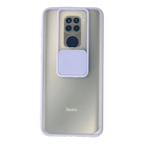 Durukar®   Redmi Note 9 Kılıf Palm Buzlu Kamera Sürgülü Silikon - Lila