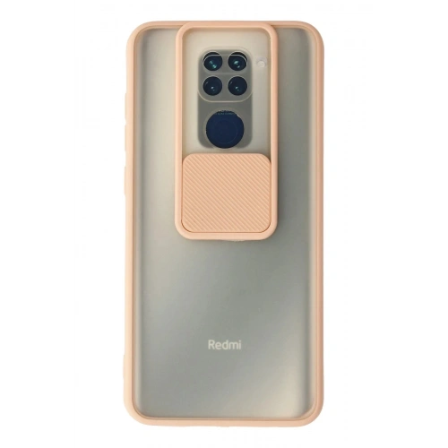 Durukar®   Redmi Note 9 Kılıf Palm Buzlu Kamera Sürgülü Silikon - Pembe
