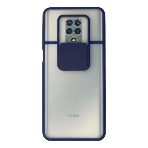Durukar®   Redmi Note 9 Pro Kılıf Palm Buzlu Kamera Sürgülü Silikon - Lacivert