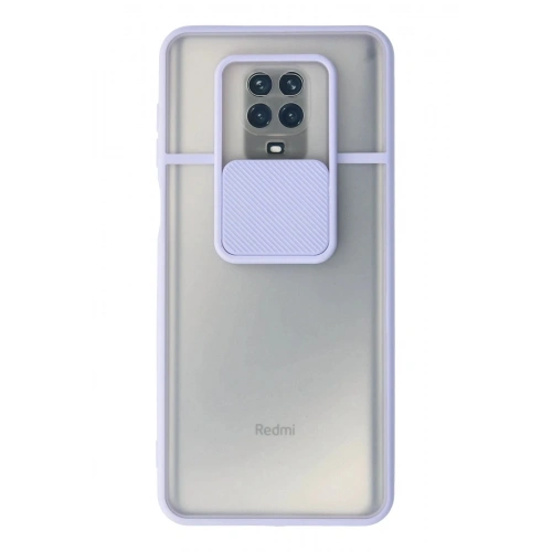 Durukar®   Redmi Note 9 Pro Kılıf Palm Buzlu Kamera Sürgülü Silikon - Lila