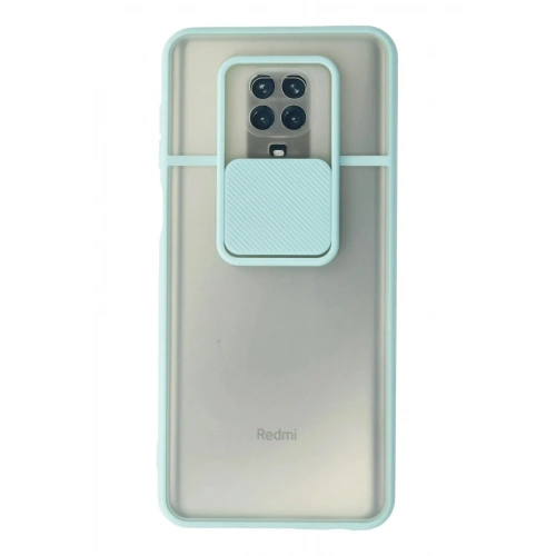 Durukar®   Redmi Note 9 Pro Kılıf Palm Buzlu Kamera Sürgülü Silikon - Turkuaz