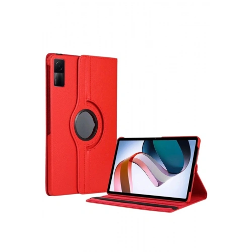 Durukar®   Redmi Pad SE 4G Kılıf 360 Tablet Deri Kılıf - Kırmızı