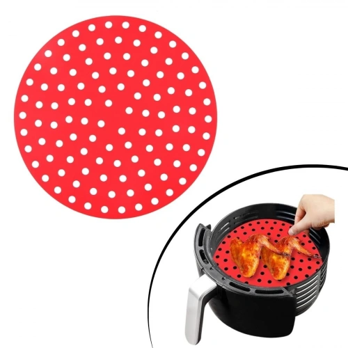 Durukar® Renkli Isıya Dayanıklı Yıkanılabilir Silikon Fırın Ve Airfryer Yuvarlak Pişirme Matı 20 Cm