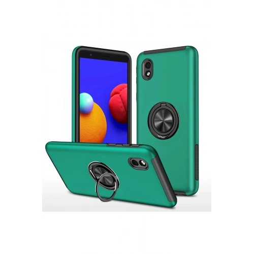 Durukar®  Samsung Galaxy A01 Core Kılıf Elit Yüzüklü Kapak - Yeşil