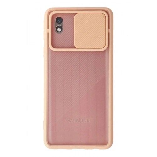 Durukar®  Samsung Galaxy A01 Core Kılıf Palm Buzlu Kamera Sürgülü Silikon - Pembe