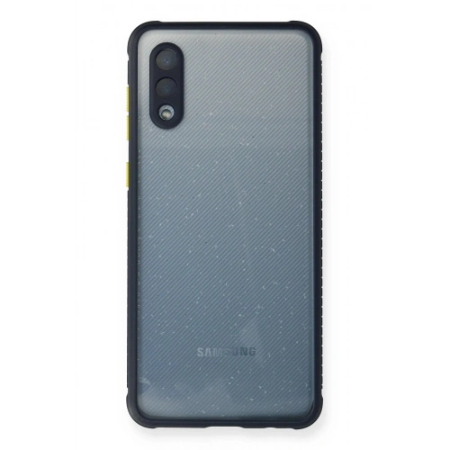 Durukar®  Samsung Galaxy A02 Kılıf Miami Şeffaf Silikon - Lacivert