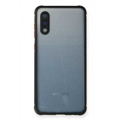 Durukar®  Samsung Galaxy A02 Kılıf Miami Şeffaf Silikon - Siyah