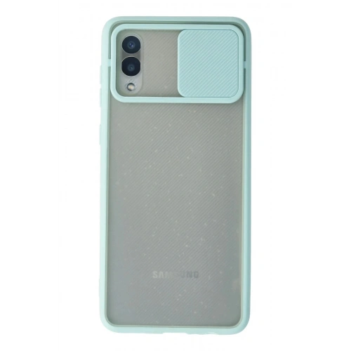 Durukar®  Samsung Galaxy A02 Kılıf Palm Buzlu Kamera Sürgülü Silikon - Turkuaz
