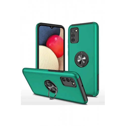 Durukar®  Samsung Galaxy A02S Kılıf Elit Yüzüklü Kapak - Yeşil