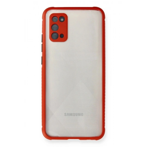Durukar®  Samsung Galaxy A02S Kılıf Miami Şeffaf Silikon - Kırmızı
