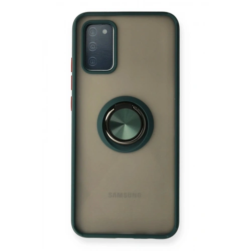 Durukar®  Samsung Galaxy A02S Kılıf Montreal Yüzüklü Silikon Kapak - Yeşil