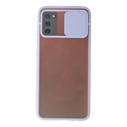 Durukar®  Samsung Galaxy A02S Kılıf Palm Buzlu Kamera Sürgülü Silikon - Lila