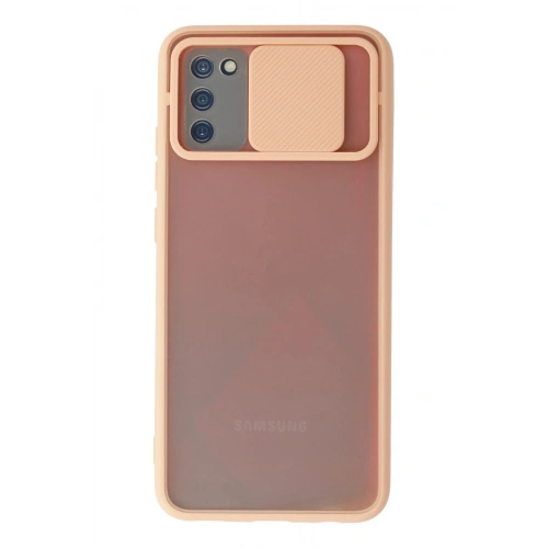 Durukar®  Samsung Galaxy A02S Kılıf Palm Buzlu Kamera Sürgülü Silikon - Pembe