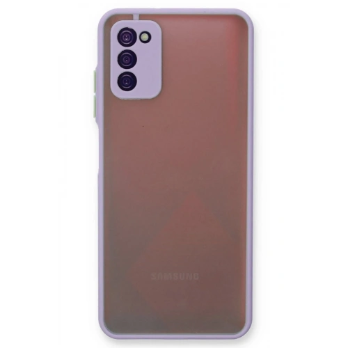 Durukar®  Samsung Galaxy A03S Kılıf Montreal Silikon Kapak - Mor