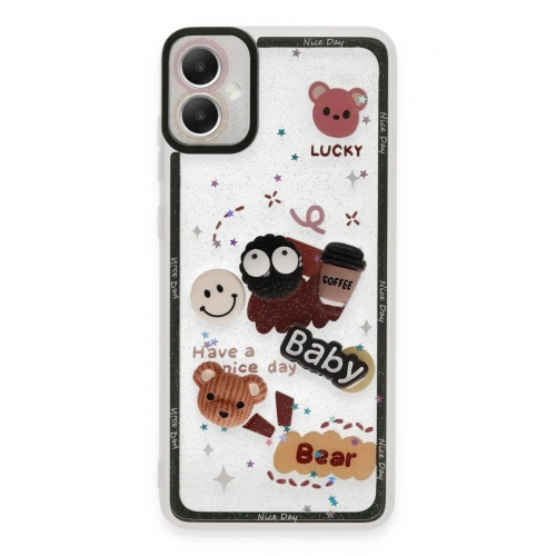 Durukar®  Samsung Galaxy A05 Kılıf Sweet Desenli Silikon Kapak - Sarı