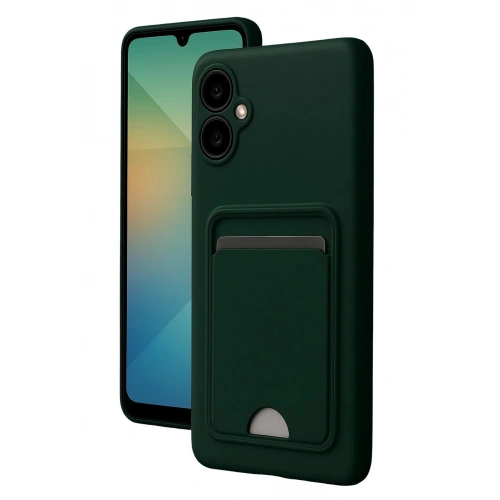 Durukar®  Samsung Galaxy A06 Kılıf Kelvin Kartvizitli Silikon - Koyu Yeşil