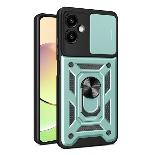 Durukar®  Samsung Galaxy A07 4G Pars Lens Yüzüklü Silikon - Yeşil