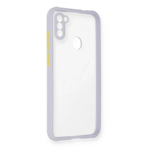 Durukar®  Samsung Galaxy A11 Kılıf Miami Şeffaf Silikon - Lila