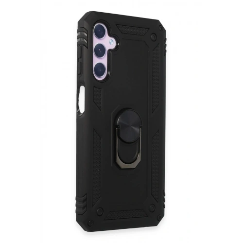 Durukar®  Samsung Galaxy A14 4G Kılıf Sofya Yüzüklü Silikon Kapak - Siyah