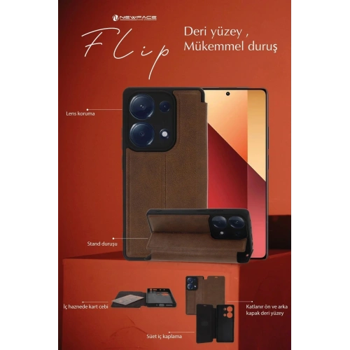Durukar®  Samsung Galaxy A15 4G Kılıf Flip Cover - Taba