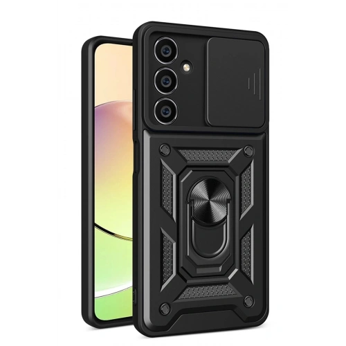 Durukar®  Samsung Galaxy A15 4G Kılıf Pars Lens Yüzüklü Silikon - Siyah