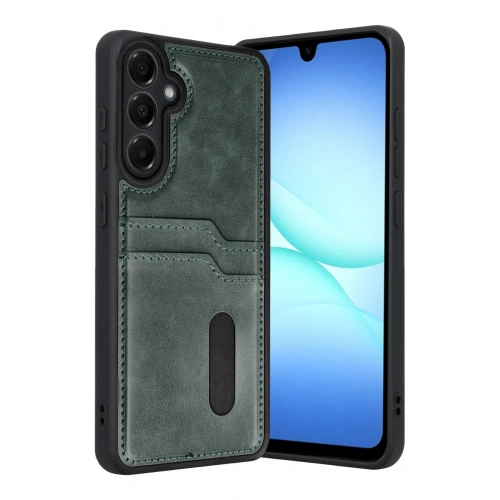 Durukar®  Samsung Galaxy A17 5G Sara Kartvizitli Deri Kılıf - Yeşil