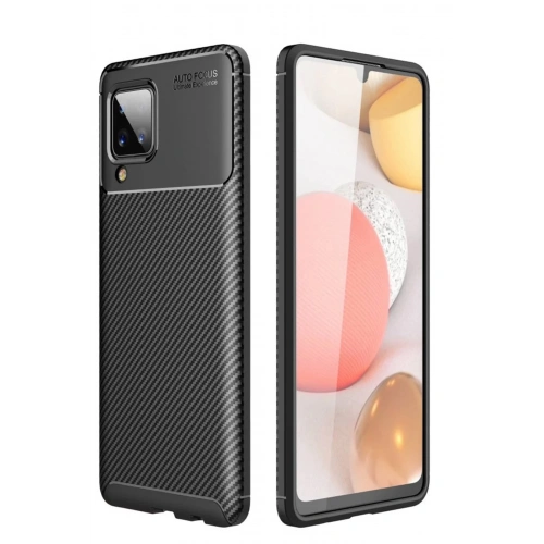 Durukar®  Samsung Galaxy A22 Kılıf Auto Focus Karbon Kapak - Siyah