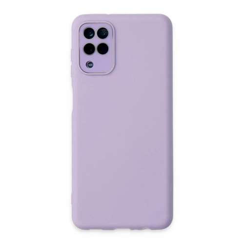 Durukar®  Samsung Galaxy A22 Kılıf Lansman Glass Kapak - Lila