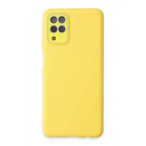 Durukar®  Samsung Galaxy A22 Kılıf Lansman Glass Kapak - Sarı