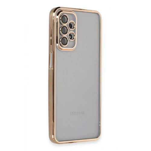 Durukar®  Samsung Galaxy A23 4G Kılıf  Lensli Silikon - Gold
