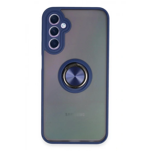 Durukar®  Samsung Galaxy A24 4G Kılıf Montreal Yüzüklü Silikon Kapak - Lacivert