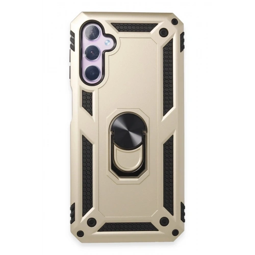 Durukar®  Samsung Galaxy A24 4G Kılıf Sofya Yüzüklü Silikon Kapak - Gold