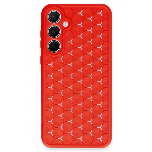 Durukar®  Samsung Galaxy A25 5G Kılıf Petek Silikon Kapak - Kırmızı