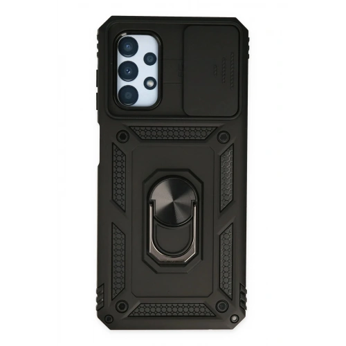 Durukar®  Samsung Galaxy A33 5G Kılıf Pars Lens Yüzüklü Silikon - Siyah