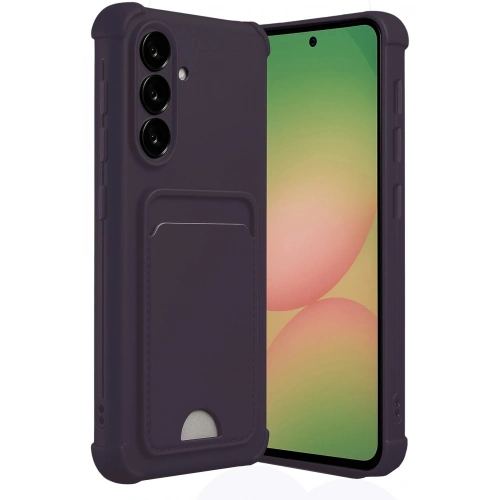 Durukar®  Samsung Galaxy A36 Kılıf Kelvin Kartvizitli Silikon - Derin Mor