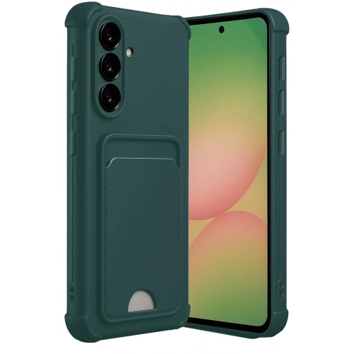 Durukar®  Samsung Galaxy A36 Kılıf Kelvin Kartvizitli Silikon - Koyu Yeşil