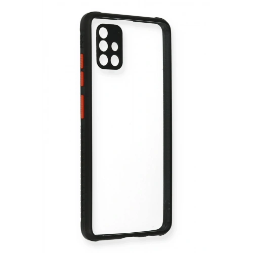 Durukar®  Samsung Galaxy A71 Kılıf Miami Şeffaf Silikon - Siyah