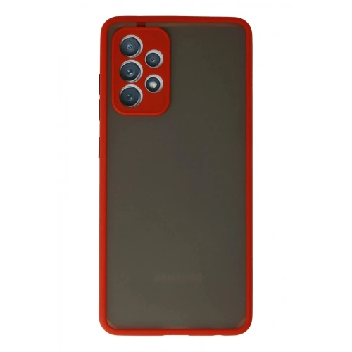 Durukar®  Samsung Galaxy A72 Kılıf Montreal Silikon Kapak - Kırmızı