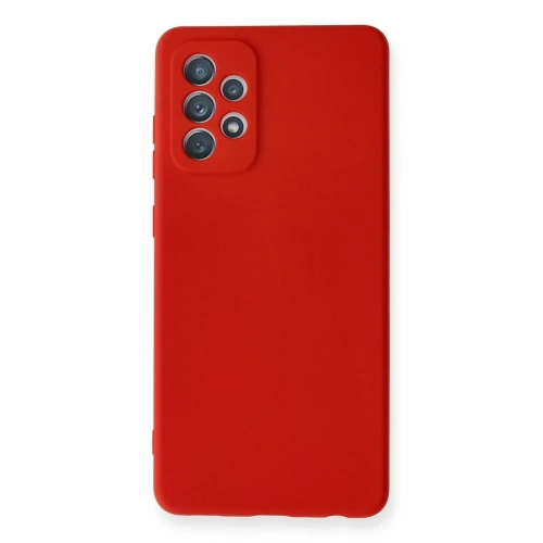 Durukar®  Samsung Galaxy A72 Kılıf Nano içi Kadife Silikon - Kırmızı