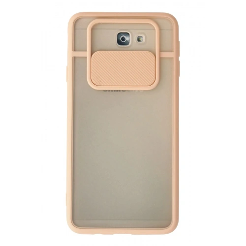 Durukar®  Samsung Galaxy J7 Prime Kılıf Palm Buzlu Kamera Sürgülü Silikon - Pembe