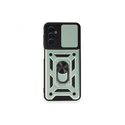 Durukar®  Samsung Galaxy M14 5G Kılıf Pars Lens Yüzüklü Silikon - Yeşil