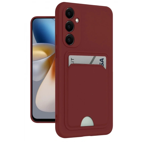 Durukar®  Samsung Galaxy M15 Kelvin Kartvizitli Silikon - Bordo
