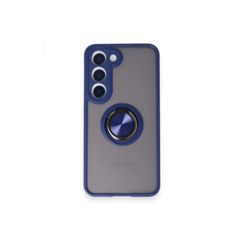 Durukar®  Samsung Galaxy M15 Kılıf Montreal Yüzüklü Silikon Kapak - Lacivert