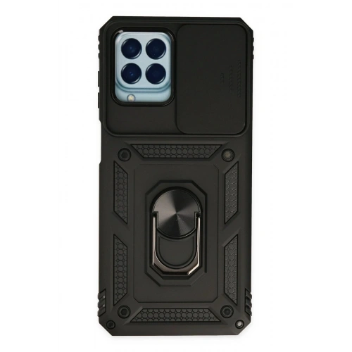 Durukar®  Samsung Galaxy M33 Kılıf Pars Lens Yüzüklü Silikon - Siyah