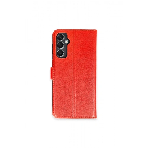 Durukar®  Samsung Galaxy M34 5G Kılıf Trend S Plus Kapaklı Kılıf - Kırmızı
