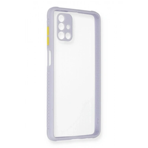 Durukar®  Samsung Galaxy M51 Kılıf Miami Şeffaf Silikon - Lila