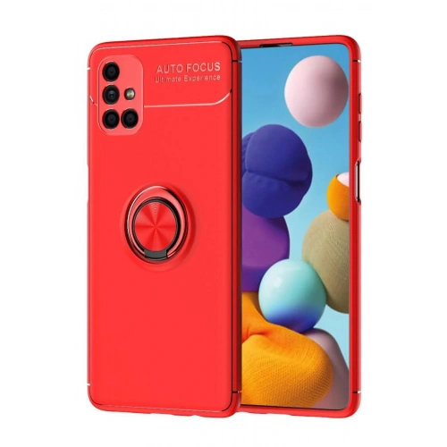Durukar®  Samsung Galaxy M51 Kılıf Range Yüzüklü Silikon - Kırmızı