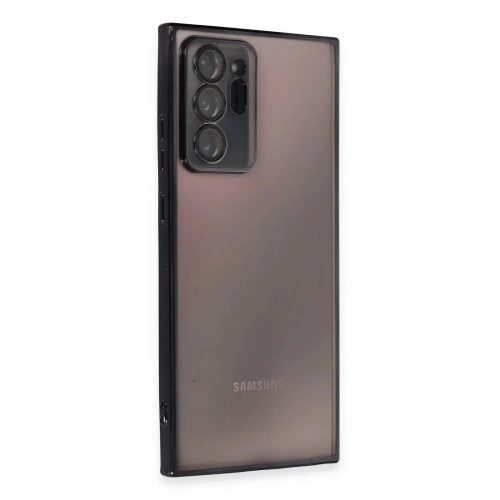 Durukar®  Samsung Galaxy Note 20 Ultra Kılıf  Lensli Silikon - Siyah