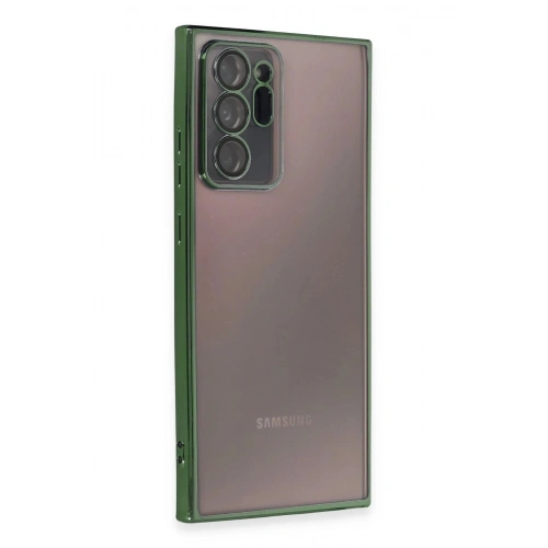 Durukar®  Samsung Galaxy Note 20 Ultra Kılıf  Lensli Silikon - Yeşil